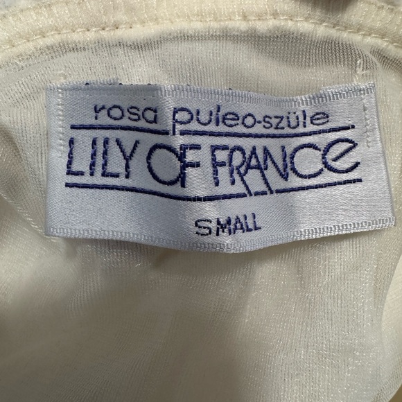 Vintage Lily of France Cream Lace-Trim Maxi Long Sleeve Nightgown - Picture 5 of 9